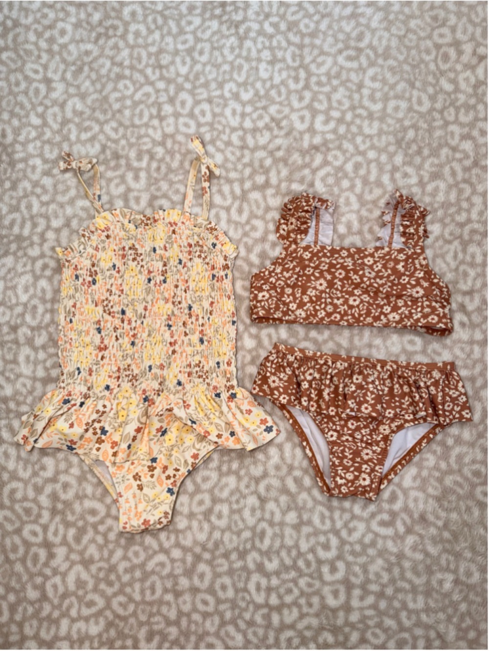Modern Moments 4T Girls Swimsuit Bundle Floral One-Piece + 2-Piece Bikini